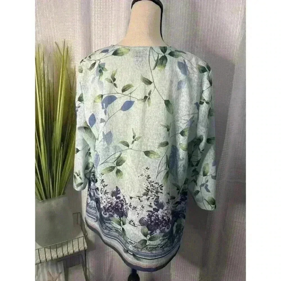 Easy wear By Chicos Women’s 2 US L Semi Sheer 3/4 Sleeve Open Front Cardigan - Picture 7 of 14